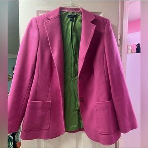 Lands end pink blazer with green interior lining